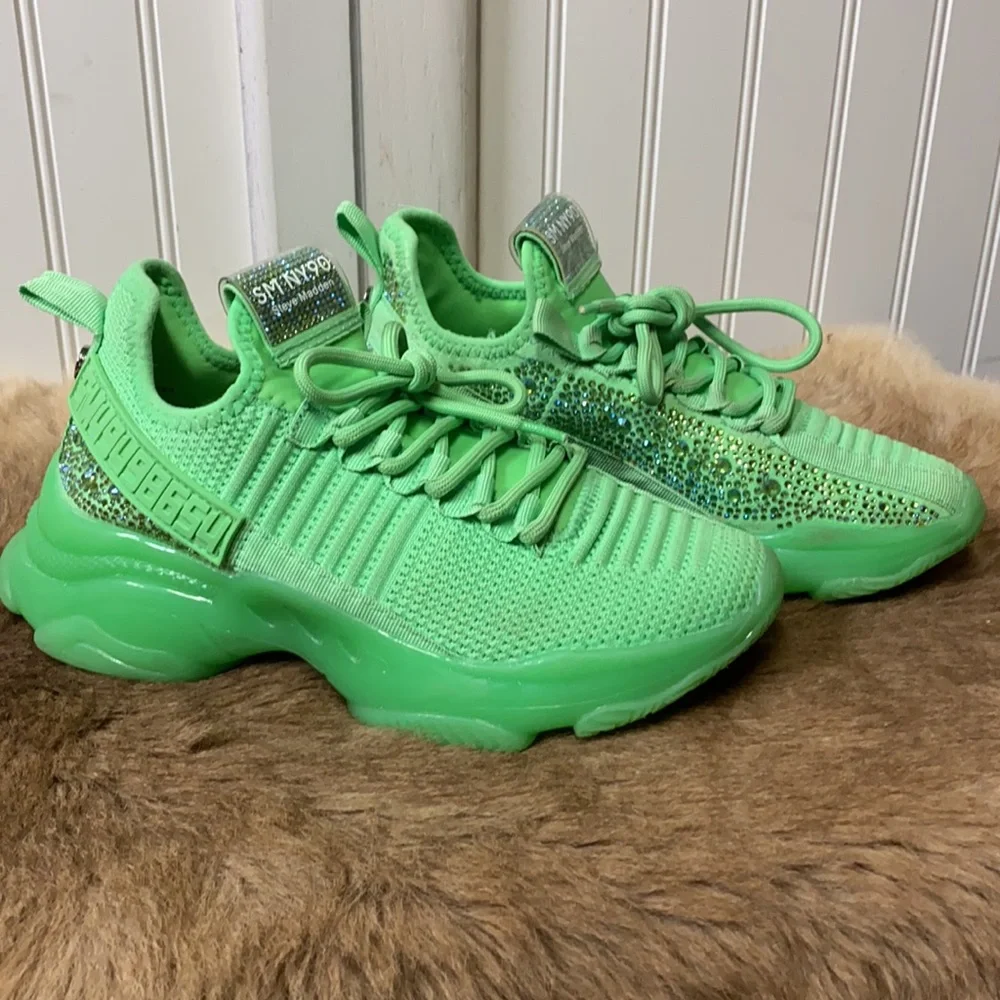 Steve Madden Neon Green Rebooted Sneakers Shoes 6